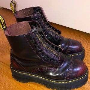 Red Vegan Platform Doc Marten Boots
